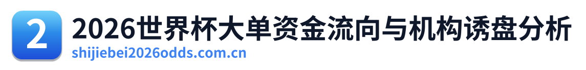 2026世界杯大单资金流向与机构诱盘分析